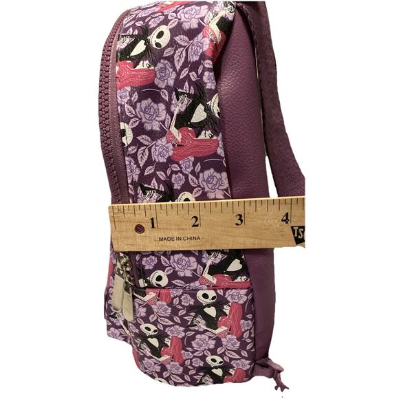 Bioworld Disney Nightmare Before Christmas Mini Purse Backpack Jack Sally Purple - Picture 16 of 16